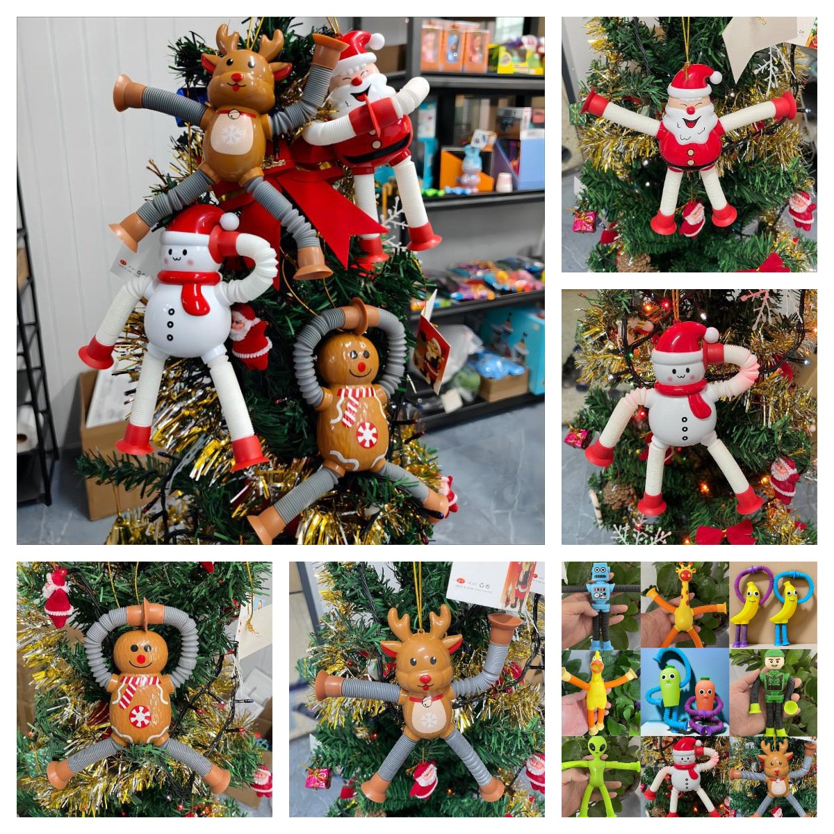 Set of 4 Christmas Pop Tube Toy