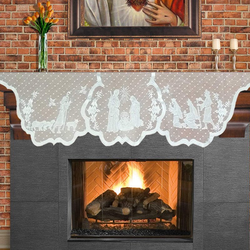 20"x90" Christmas Decor Fireplace Scarf