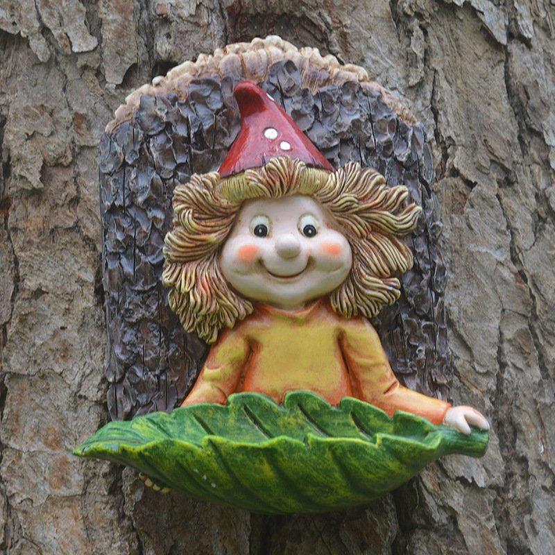 Adorable Garden Elf Tree Hugger with Bird Feeder - Image 2