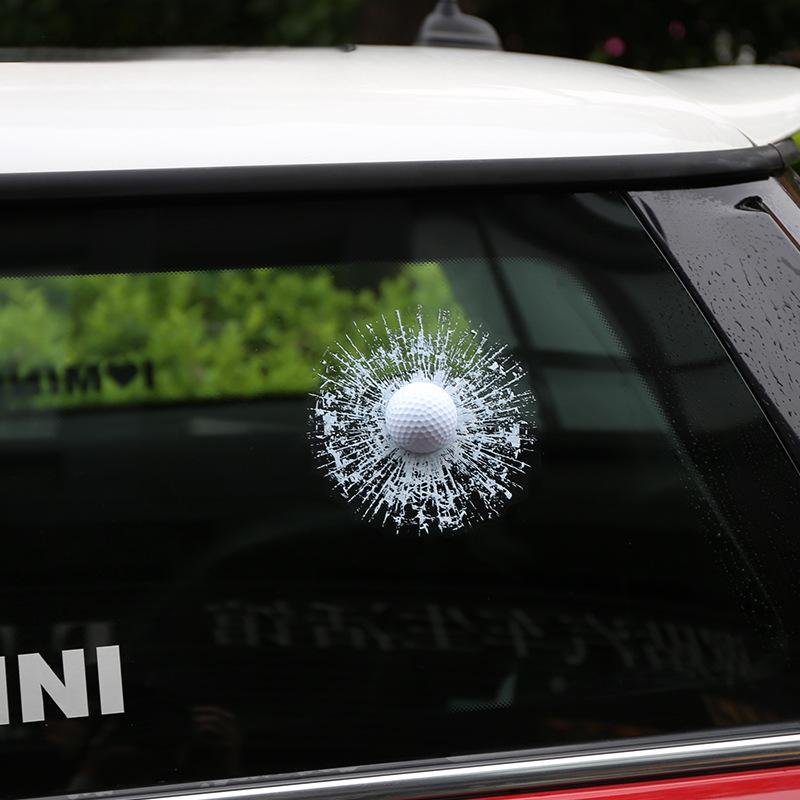 3D Golf Ball Broken Glass Sticker - Image 2