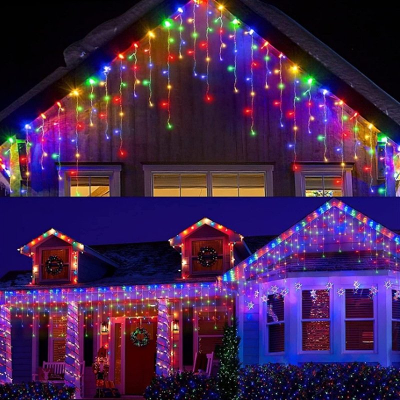 Solar-Powered LED Icicle Curtain Light - Image 2