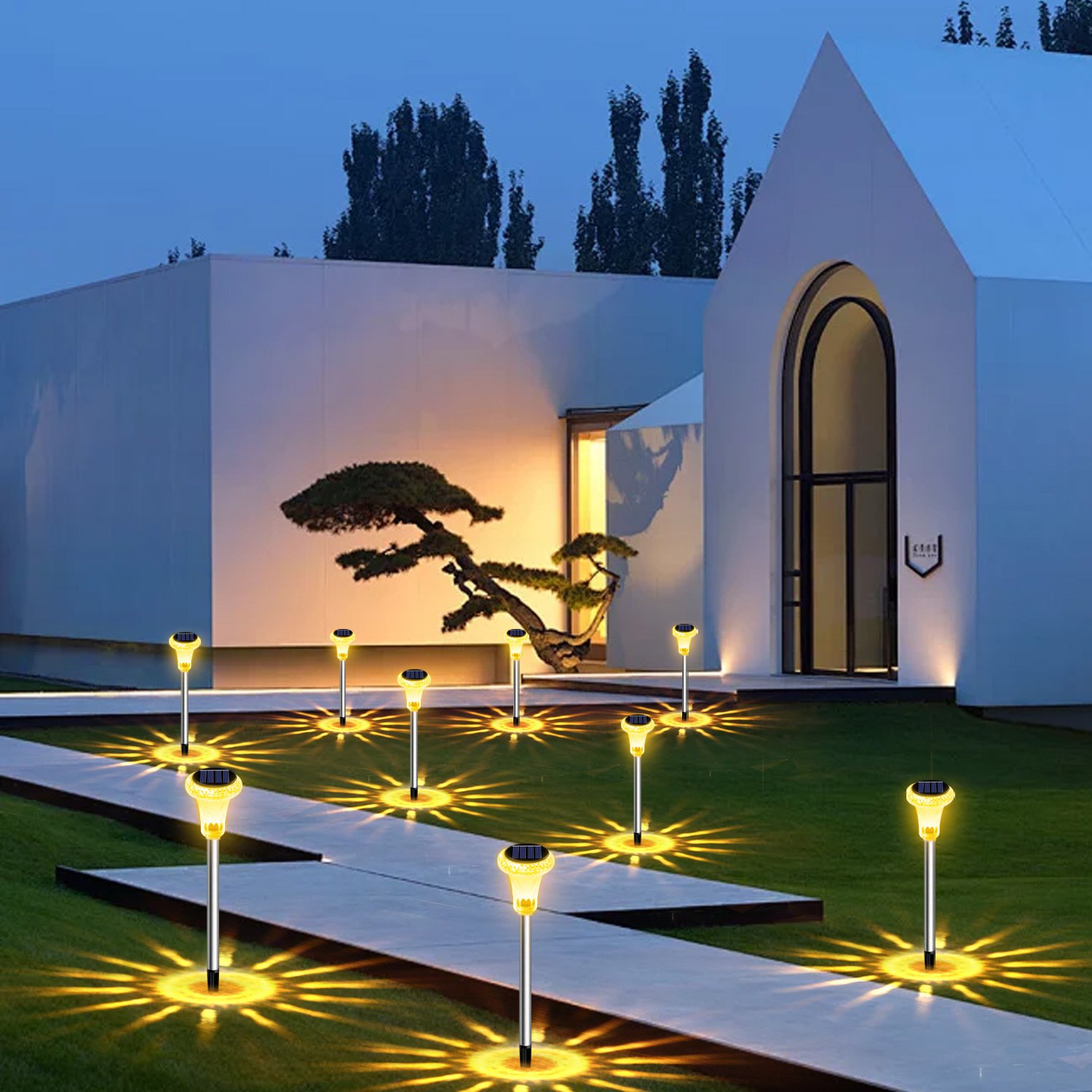 2 Pcs - Dazzling Solar Powered LED Lawn Stake Light - Image 2