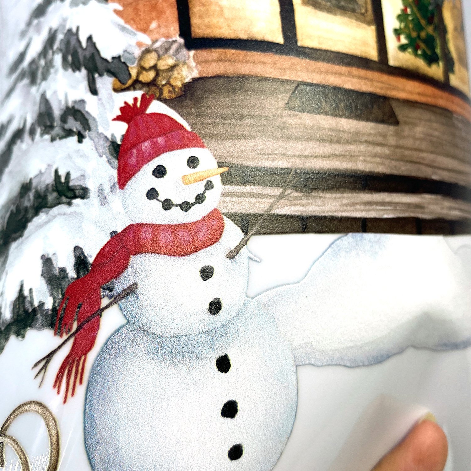 Vintage Christmas Winter Cottage Window Cling - Image 3