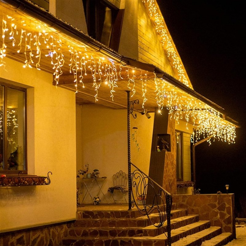 Solar-Powered LED Icicle Curtain Light - Image 3