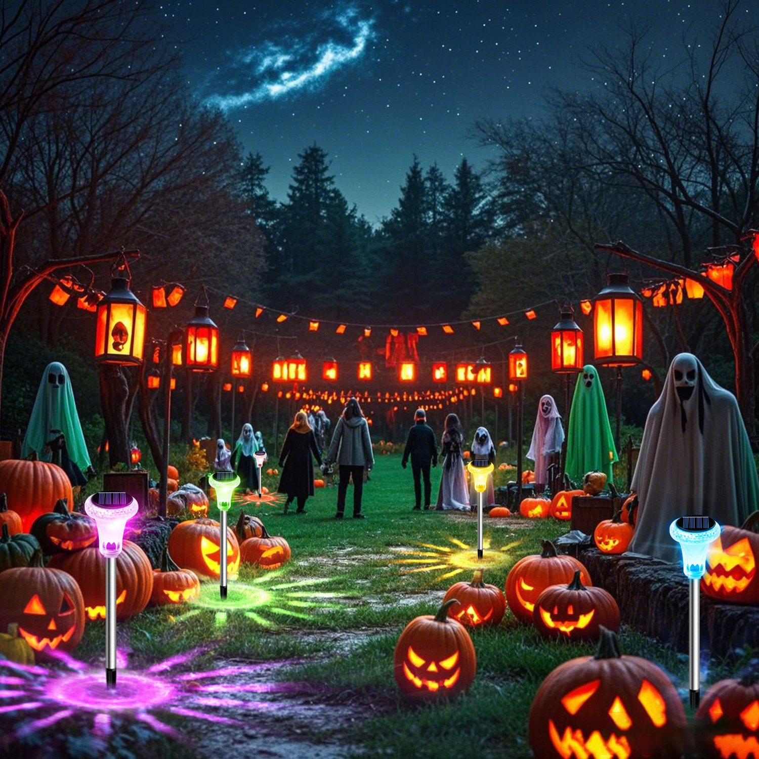 2 Pcs - Dazzling Solar Powered LED Lawn Stake Light - Image 3