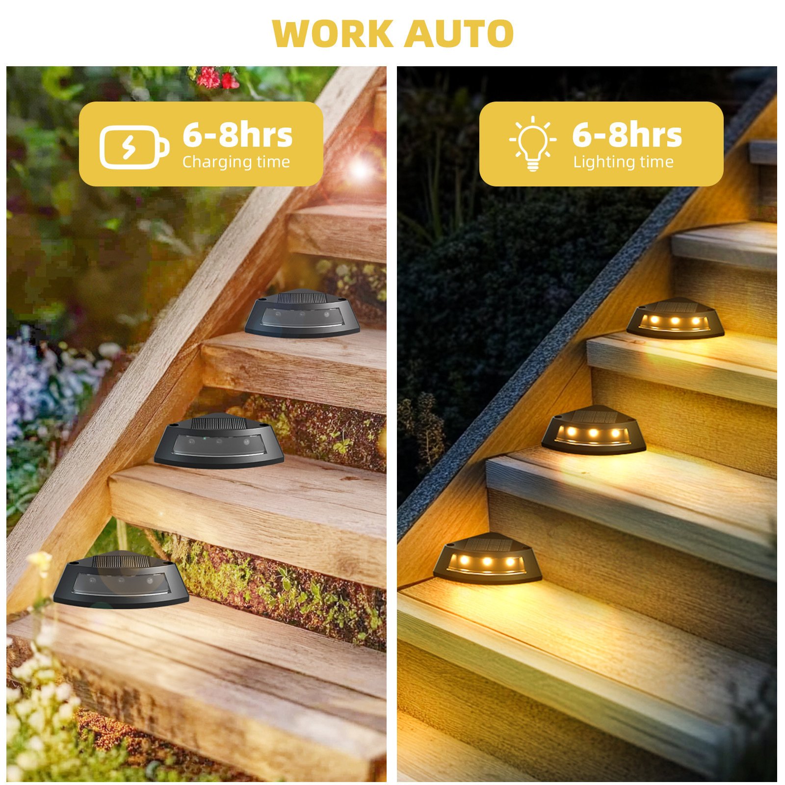 4 Pcs - Solar Powered LED Outdoor Stair Light - Image 2