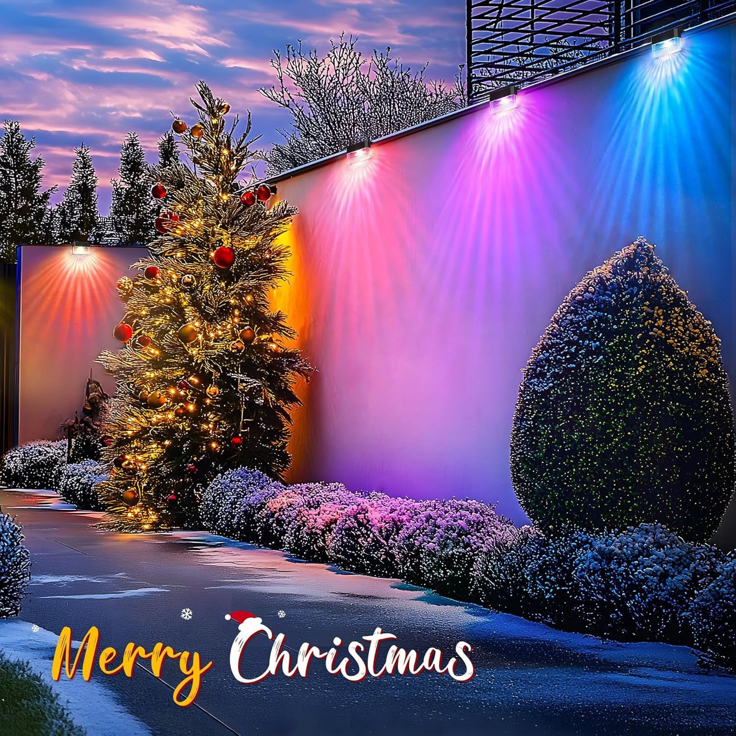 4 Pack - Dazzling Solar-Powered LED Fence Light with 2 Modes - Image 4