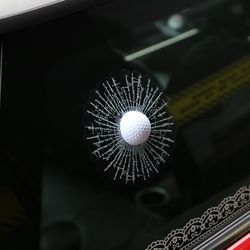 3D Golf Ball Broken Glass Sticker - Image 3
