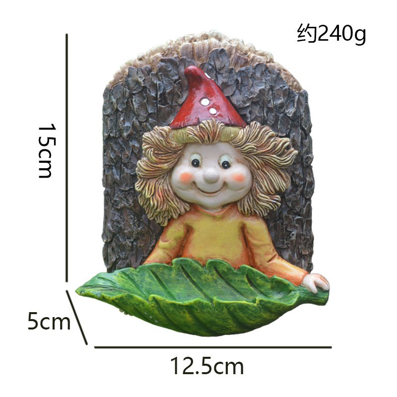 Adorable Garden Elf Tree Hugger with Bird Feeder - Image 4