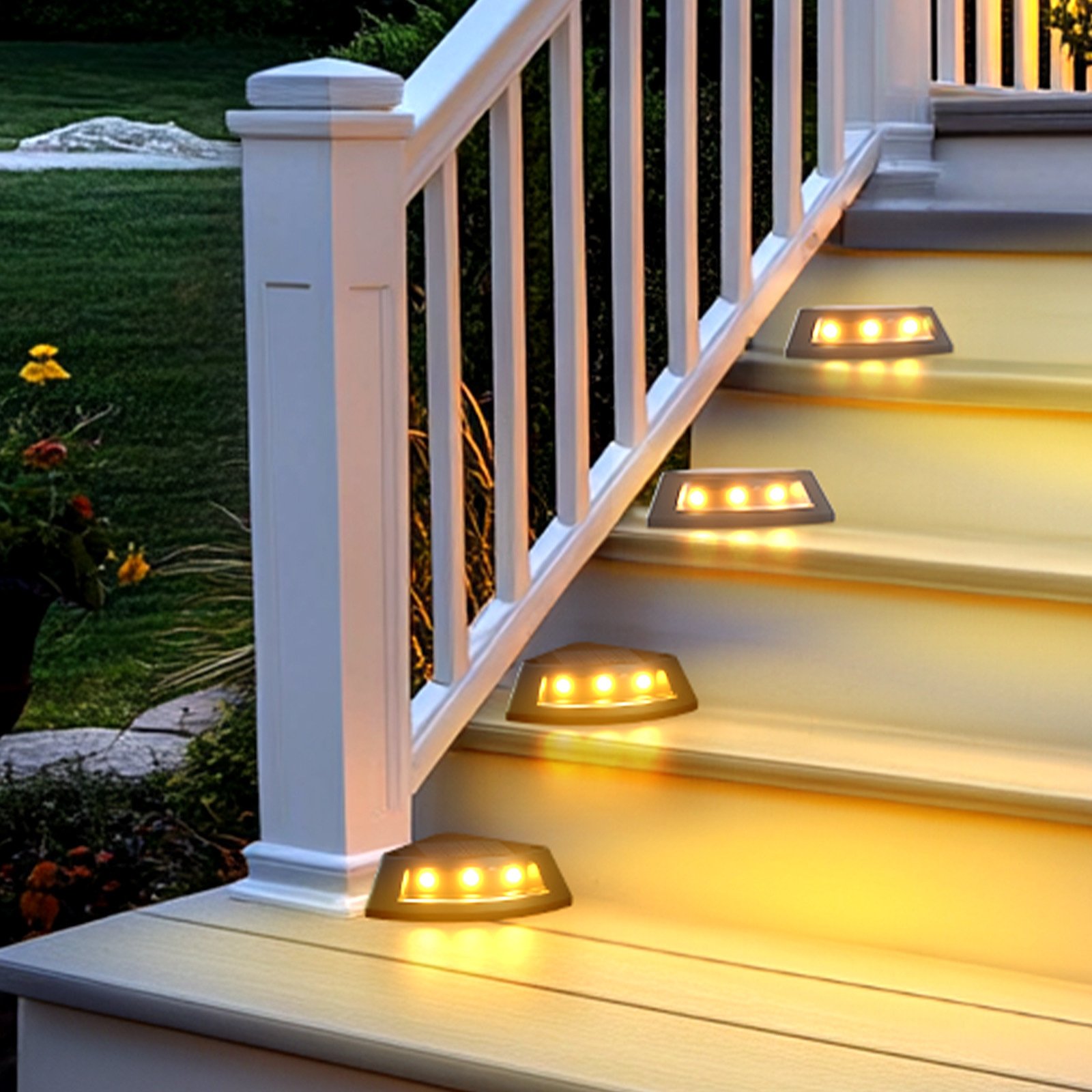 4 Pcs - Solar Powered LED Outdoor Stair Light - Image 6