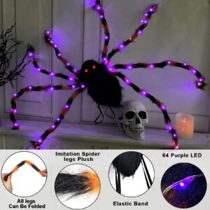 LED Light Up Halloween Spider Backpack