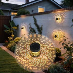 Solar Powered Mandala Pattern Wall Light