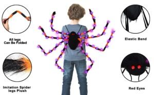 LED Light Up Halloween Spider Backpack