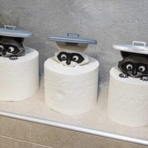 Raccoon-shaped tissue holder