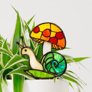 Snail and Mushroom Flower Pot Decor