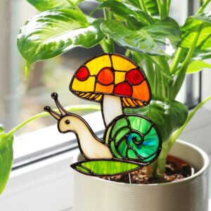 Snail and Mushroom Flower Pot Decor