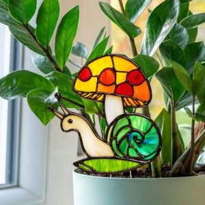 Snail and Mushroom Flower Pot Decor