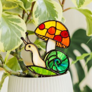 Snail and Mushroom Flower Pot Decor