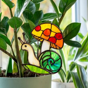 Snail and Mushroom Flower Pot Decor